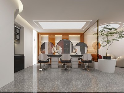 现代美发店3D模型下载